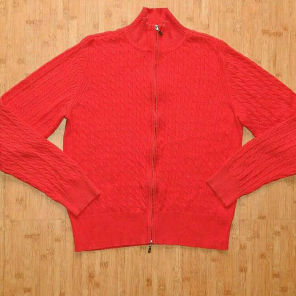 Tommy Hilfiger Full-Zip Cable Knit Sweater